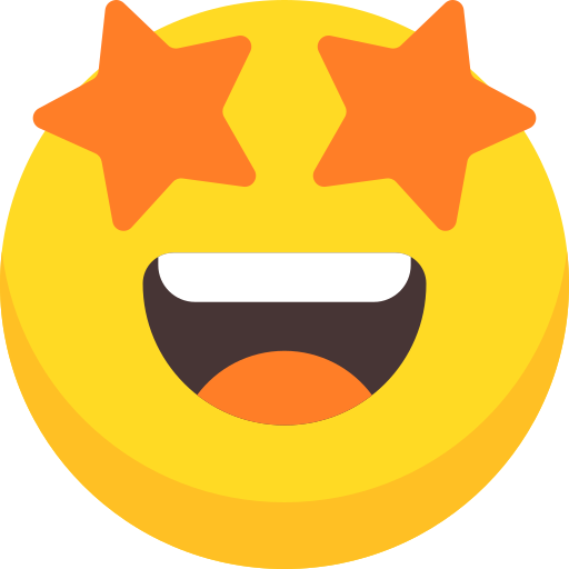 Starry-eyed happy face icon